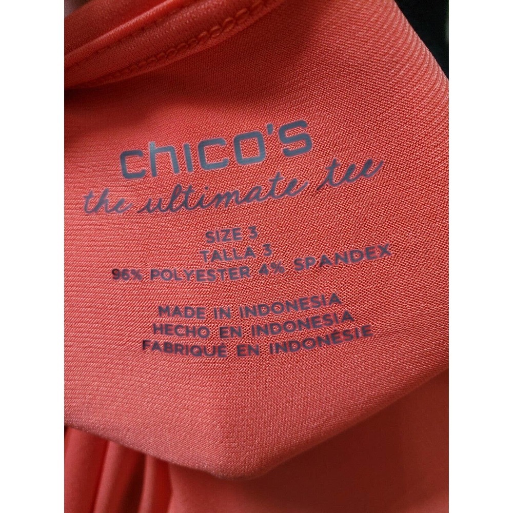 Chico's Women's Orange Solid Polyester Round Neck… - image 7